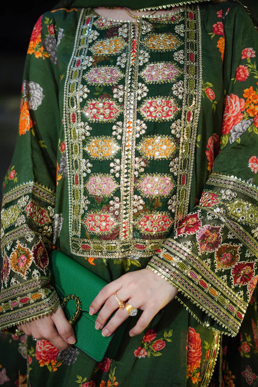 Silk Dress Embroidered 3 Piece Stitched RC-15 (Green)