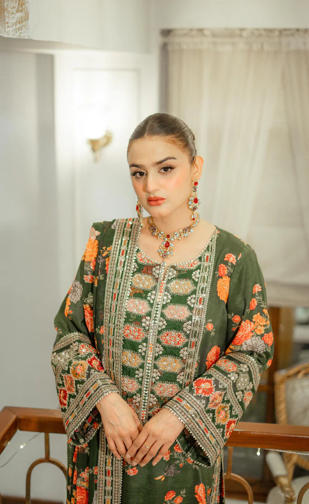 Silk Dress Embroidered 3 Piece Stitched RC-15 (Green)
